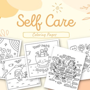 Hand-drawn Self Care Coloring Pages | Printable Coloring Page | Coloring Pages for Adults and Kids | Mental Health Coloring Pages