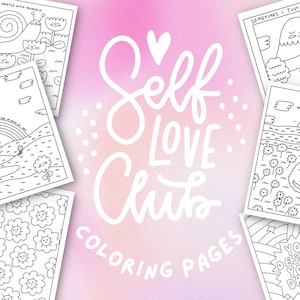 Hand-drawn Self Love Coloring Pages | Printable Coloring Page | Coloring Pages for Adults and Kids | Mental Health Coloring Pages