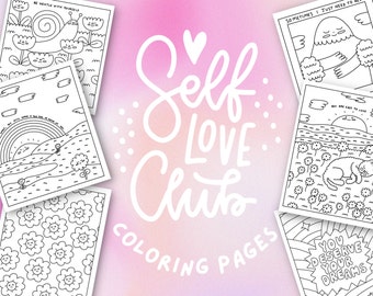 Self Love Coloring Pages: Inspirational Mental Health Art (PDF)