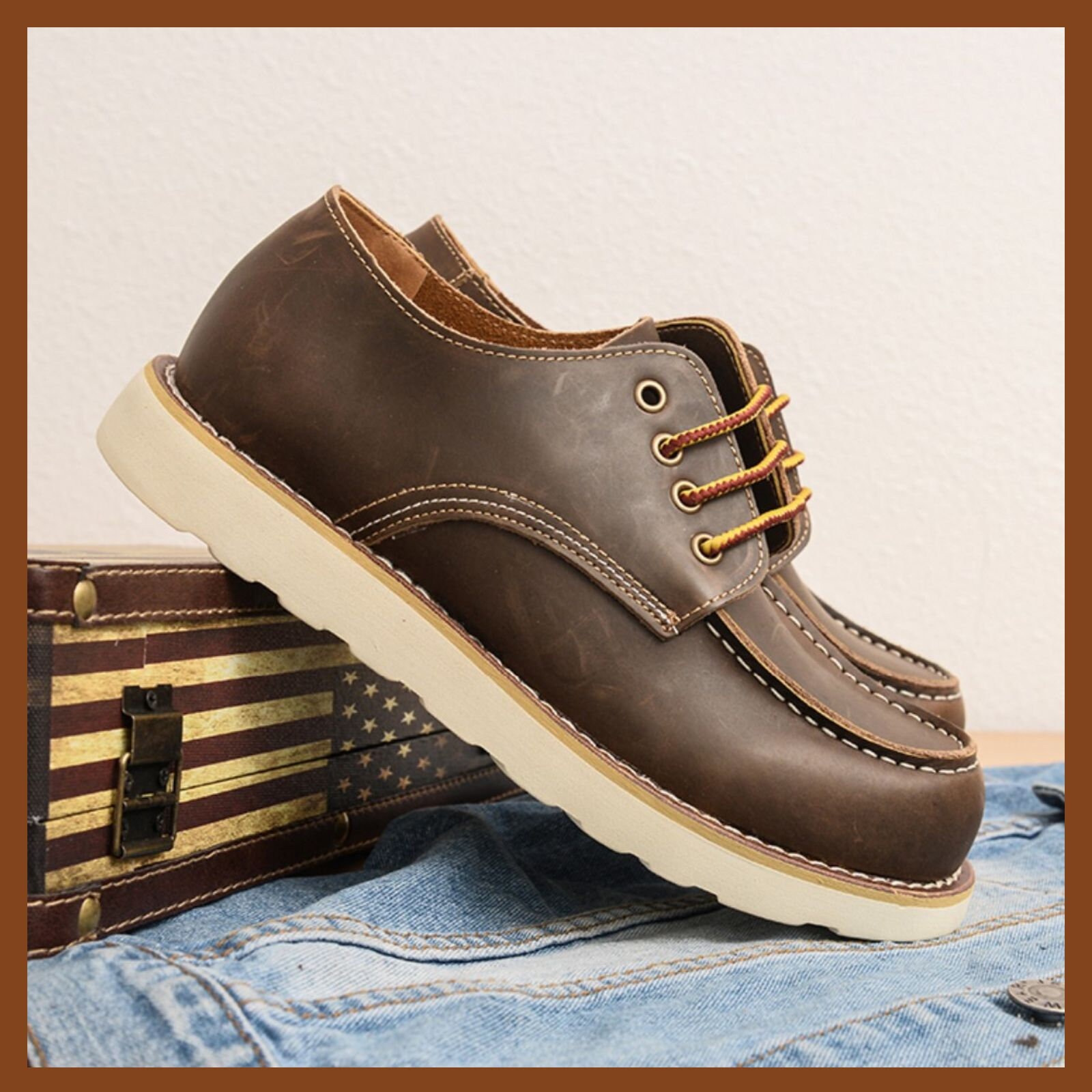 Leather Men Shoes Crazy Horse Leather Top Boots Men Tooling Etsy