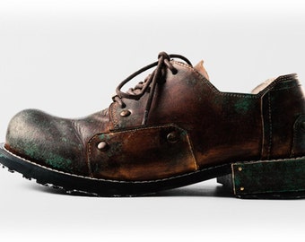 Handmade Boots Old Patina Men'S And Women'S Shoes Leather Shoes With A Heavy Tooling Feel