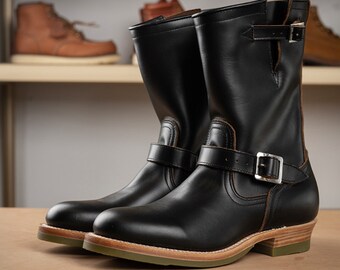 Genuine Leather  Engineer Boots Stay Comfortable and Trendy with Autumn and Winter