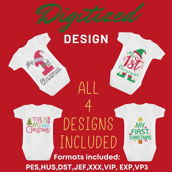 1st Christmas- Bundle Digitized Embroidery Designs