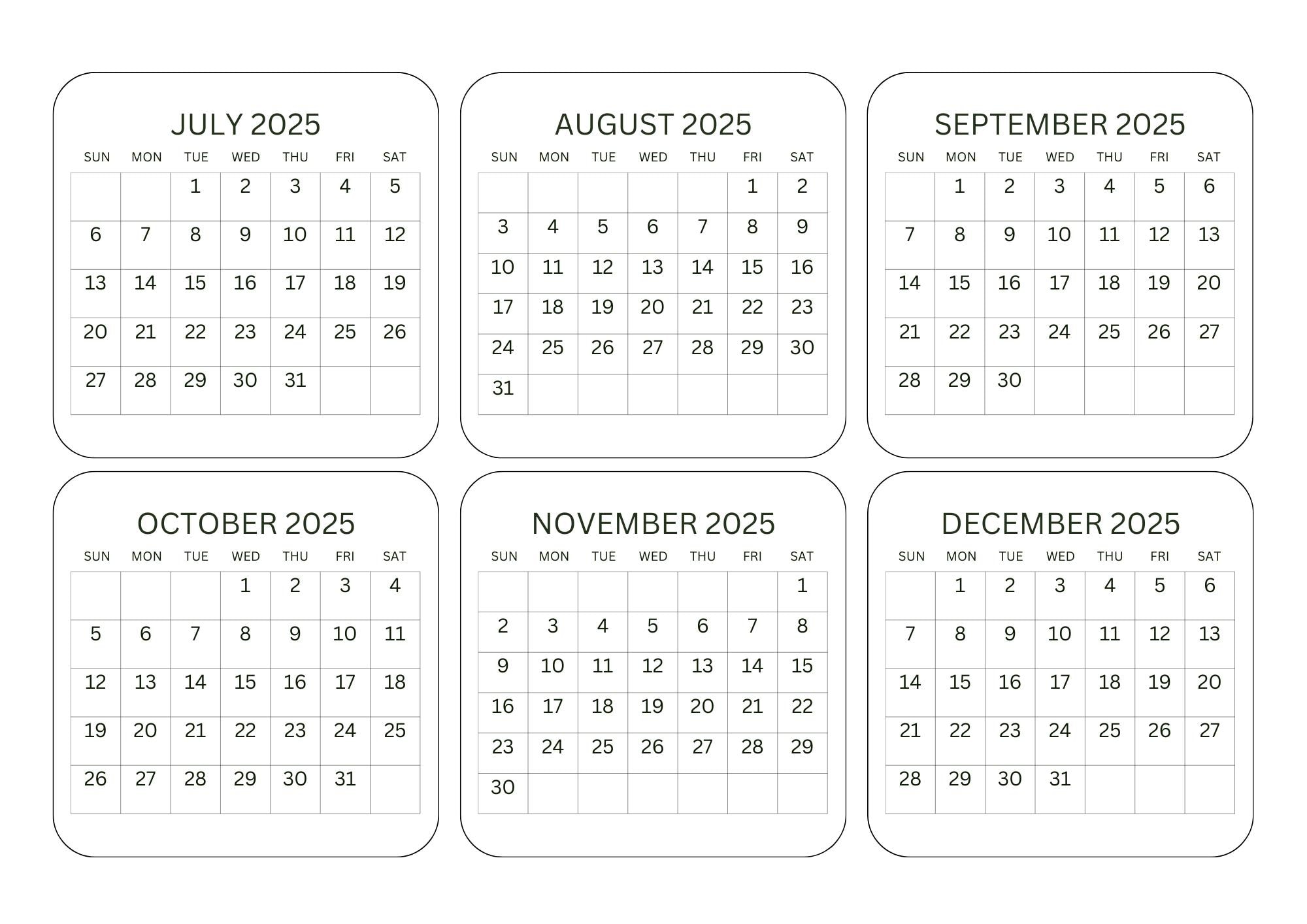 2025 Printable Calendar Templates Floral Etsy