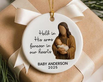 Personalized Miscarriage Ornament, Custom Baby Memorial Keepsake, Pregnancy Loss Ceramic Gift for Parents, Stillborn Remembrance Bauble