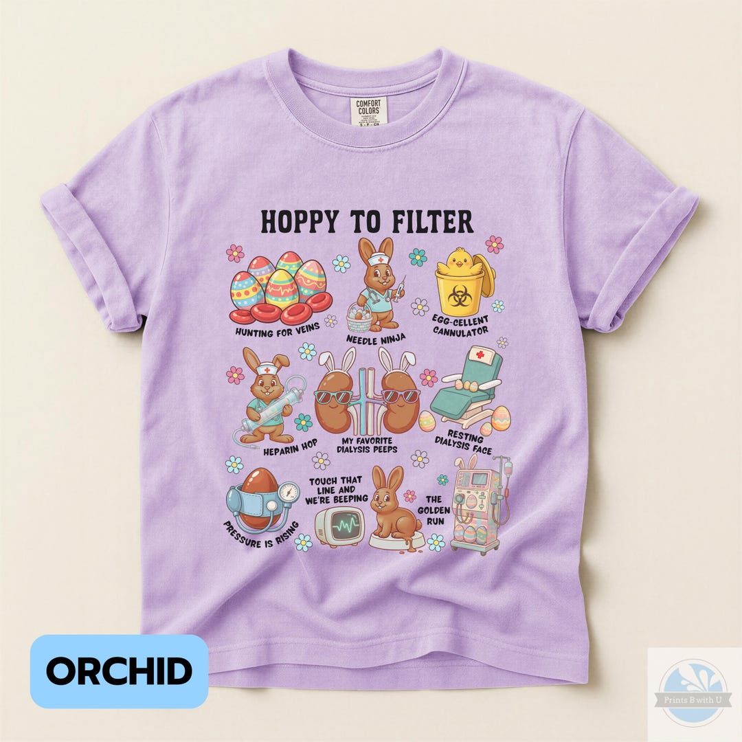 Funny Dialysis Nurse Easter Shirt, Retro Nephrology Comfort Colors ...