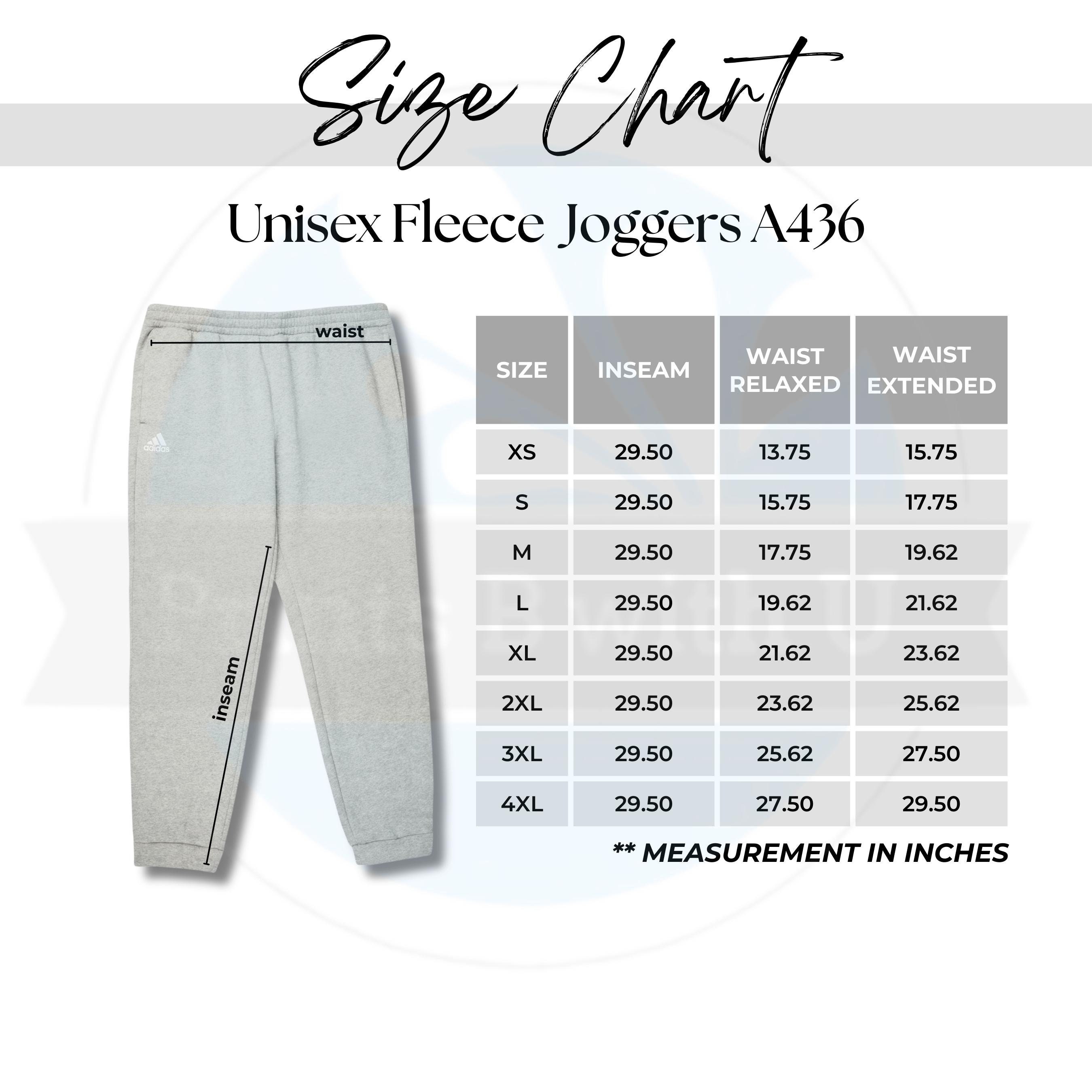 Adidas athletic pants size chart sale