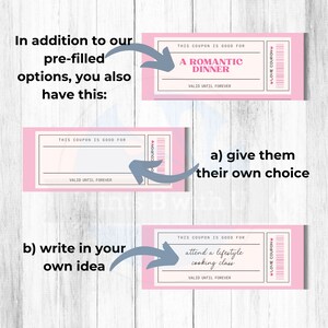 Printable Love Coupons, Valentine’s Day Anniversary Birthday Gift for Him &amp; Her, Couples Coupon ...