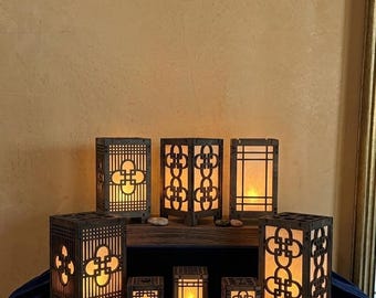 Mini Hanji Lantern | Korean Traditional Paper Lantern | Handmade LED Candle Light | Desk Decor | Housewarming Gift | Korean Craft |