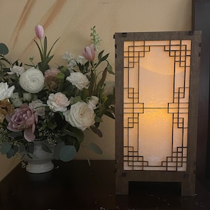 Korean traditional mood light Sleep light Lantern Home Decor Lantern Korean House Asian Table Light Wood Hand Made Wood Oriental Paper Lamp
