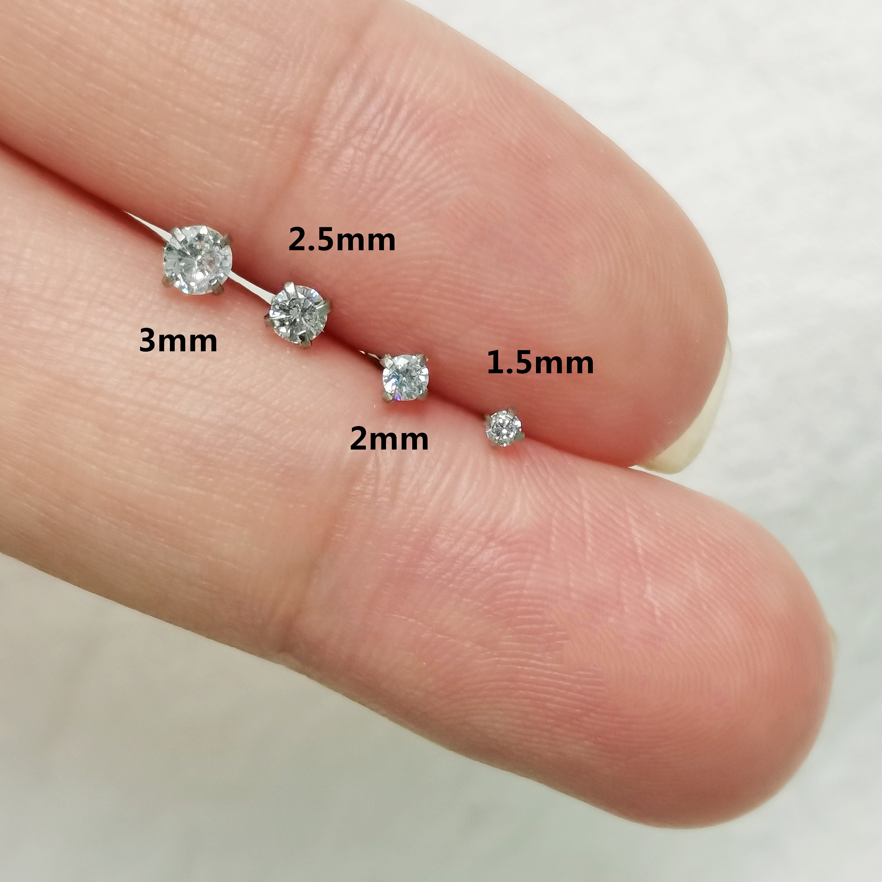 20G Tiny Diamond Nose Studs 1.5mm/2mm/2.5mm/3mm CZ Nose 