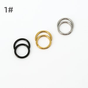 Clicker de septum de nez 16G, anneau de septum double en acier chirurgical 316L, cerceau de septum articulé, cartilage/hélice/conque de 8 mm, cerceau de perçage d'oreille pour le corps image 2