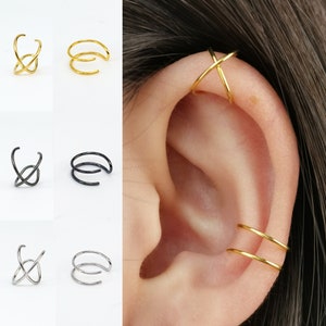 Sterling Silver Ear Cuff, No Piercing Needed, Cartilage/Helix/Conch Fake Ear Cuff Upper Ear Earring Minimalist Earrings Gift Unisex Ear Wrap