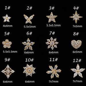 CZ Nose Studs, 20G Statement Nose StudPiercing RequiredBig Nose Stud, L-Shaped Nose Studs, Custom Nose Piercing, Gold/Silver Nose Jewelry zdjęcie 4