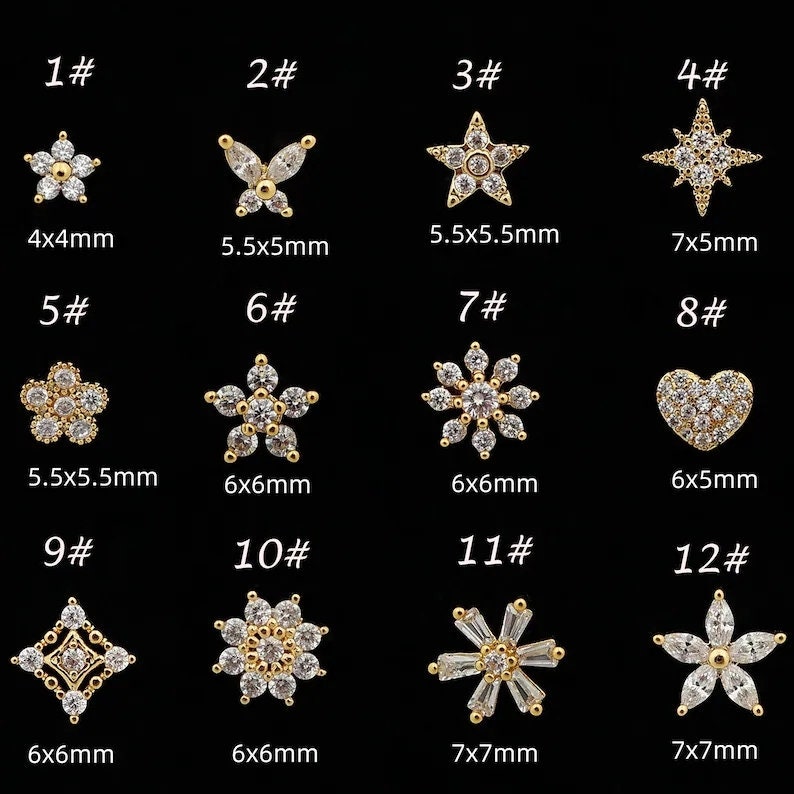 CZ Nose Studs, 20G Statement Nose StudPiercing RequiredBig Nose Stud, L-Shaped Nose Studs, Custom Nose Piercing, Gold/Silver Nose Jewelry 画像 4