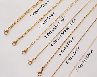 18" Dainty Chain 14k Gold Plated Figaro Chain Rope Chain Box Chain Curb Chain Snake Chain Collana in oro