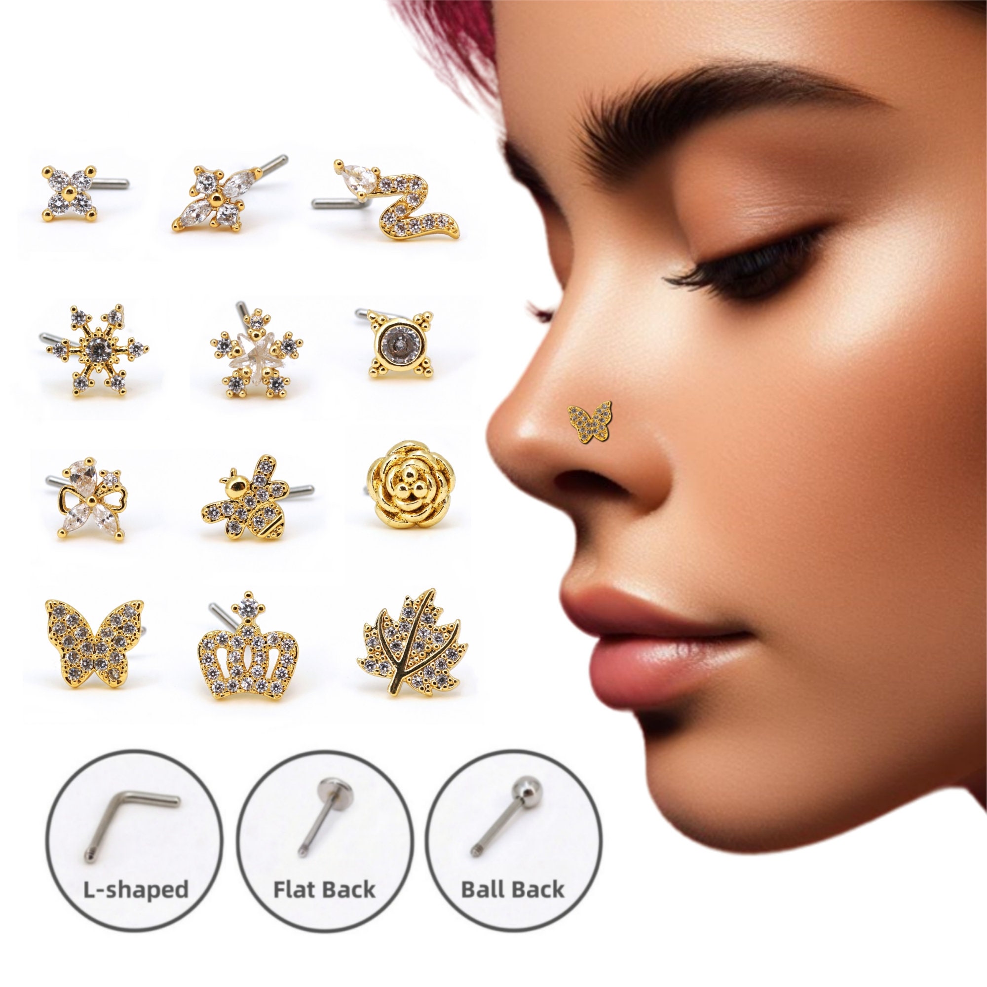 Buy Nose Ring Endless Crescent Moon - Choose Your Metal, Choose Your Size  Online | Mystic Moon Shop