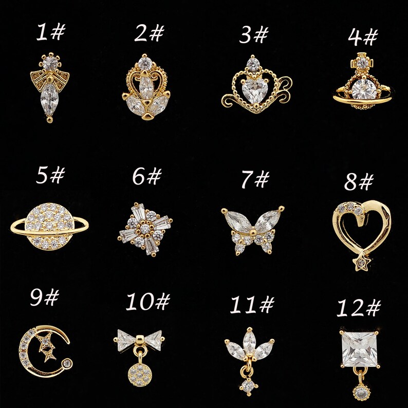 CZ Nose Studs, 20G Statement Nose StudPiercing Required Big Nose Stud, L-Shaped Dangle Nose Studs, Nose Piercing, Gold/Silver Nose Jewelry image 5