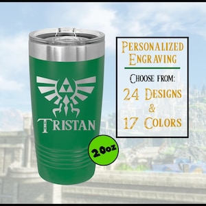 Legend of Zelda 20oz Tumbler, Zelda Hylian Crest Tumbler, Zelda Travel Mug, Zelda 20oz Tumbler, Zelda Coffee Mug, Zelda Tumbler