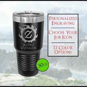 Final Fantasy XIV Tumbler, Custom Final Fantasy XIV Travel Mug, Final Fantasy 14 Job Icon Tumbler, FFXIV Jobs, FF14, 30oz Tumbler
