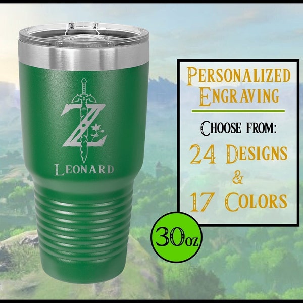 Zelda Breath of the Wild Tumbler 30oz, Legend of Zelda Tumbler, Zelda Travel Mug, Zelda Coffee Mug, Zelda Cup, BOTW, Zelda Gifts, Zelda Mug