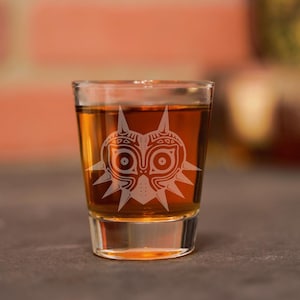 Majora's Mask Shot Glass, Zelda Shot Glass, Zelda Glass, Legend of Zelda Majora's Mask Gift, Zelda Gift