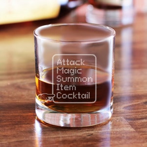 Final Fantasy Cocktail Glass, Engraved Final Fantasy Glass, Final Fantasy Gift, Funny Final Fantasy Gamer Gifts, FFVII Gifts For Gamers