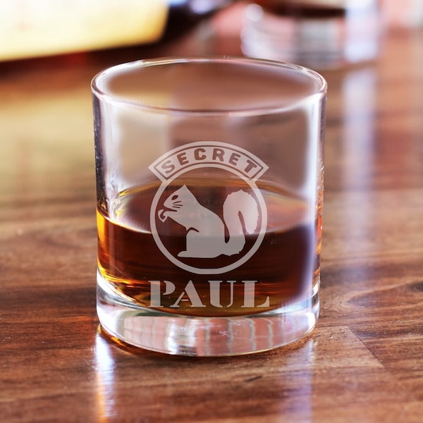 Secret Squirrel Glass, Etched Secret Squirrel Rocks Glass, Tactical Whiskey Glass, Come and Take Them, Tactical Squirrel