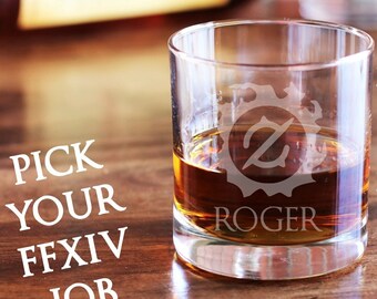 Final Fantasy 14 Whiskey Glass - FFXIV Job Icon