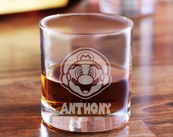 Super Mario Rocks Glass - Personalized Mario Gift
