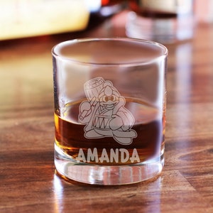 King Dedede Glass - Personalized Kirby Whiskey Glass - King Dedede Whiskey Glass , Kirby Gift, King Dedede Cup