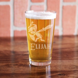 Link Minish Cap Pint Glass, Zelda Gifts, Zelda Link, Link Glass, Link and Zelda, Hero of Time