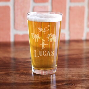 Breath of the Wild Divine Beasts Pint Glass, Breath of the Wild, Divine Beasts Gift, Zelda BOTW, BOTW Gift