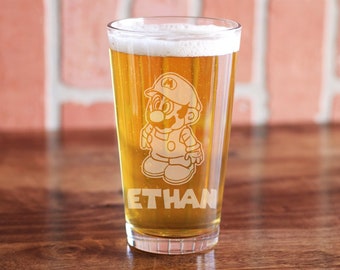 Super Mario RPG Mario - Legend of the Seven Stars - Super Mario RPG Glass - Mario Glass - Mario Gift - SNES - Super Nintendo