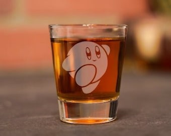 Kirby Shot Glass, Kirby Gift, Gamer Gift, Kirby&#39;s Dream Land