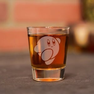 Kirby Shot Glass, Kirby Gift, Gamer Gift, Kirby&#39;s Dream Land