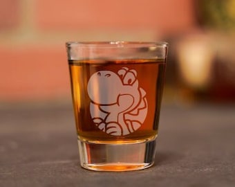 Yoshi Shot Glass, Yoshi Glass, Mario Shot Glass, Super Mario, Yoshi Gift