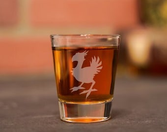 Chocobo Shot Glass, Final Fantasy Shot Glass, Final Fantasy Gift, Gamer Gift, Gamer Shot Glass, Chocobo Gift