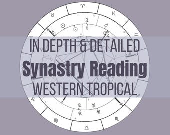 Synastry-compatibiliteitsmeting - Gedetailleerd rapport - Westerse tropische astrologie -