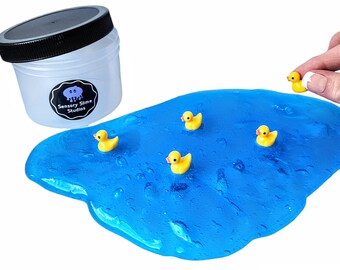 Slime de Cinco Patitos, Slime Transparente con Charms de Pato