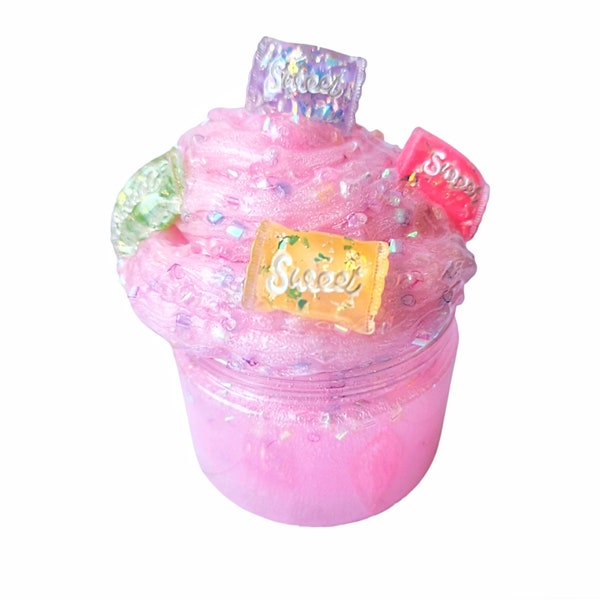 Pink Lemonade Scented Crunchy Bingsu Slime, Cute Charm Slime, Mother's lime Day Slime Gift, Teen Tween ASMR STEM idea, Gift for Boy or Girl