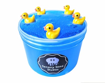 Five Little Ducks Slime, Clear Slime with 5 Duck Charms, Cute Duck Slime, STEM ASMR Gift, Tween, Teen, Adult Gift Ideas