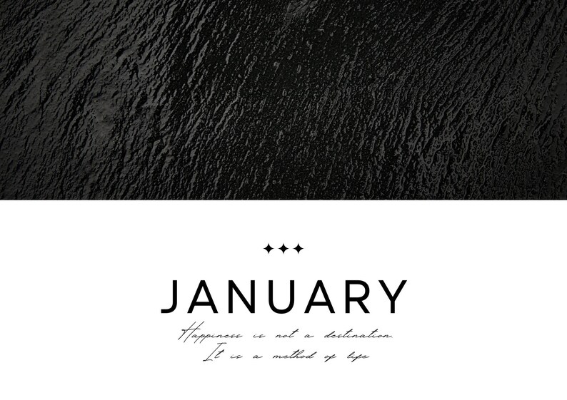 2023 Digital Inspirational Quotes Calendar Black and White - Etsy UK