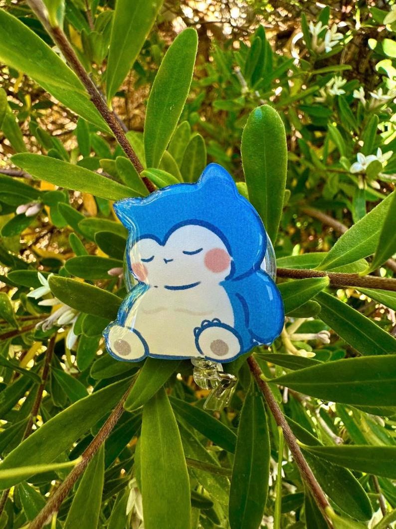 Poke mon anime inspired resin badge reel / pin - ID holder for nurses medical retractable reel image 3