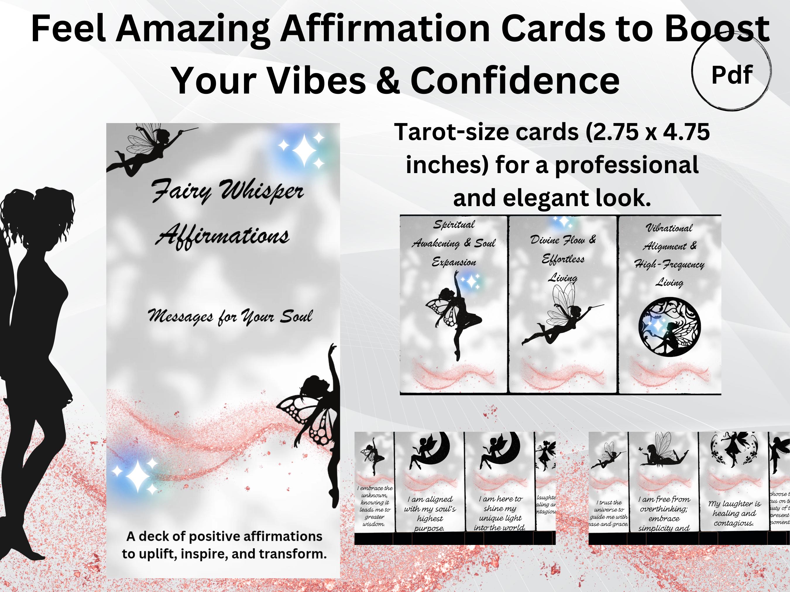 Mindful Daily Affirmations Deck Printable Tarot Size Cards for Self Improvement and Meditation Nurture Your Soul with 92 Positive cards