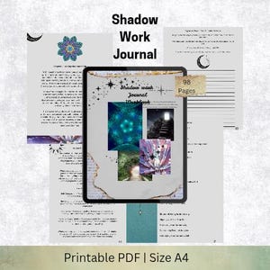 Diario de sanación, trabajo con la sombra para el crecimiento espiritual, sanación del niño interior, autodescubrimiento, libro de trabajo digital imprimible en formato PDF, sanación del trauma.