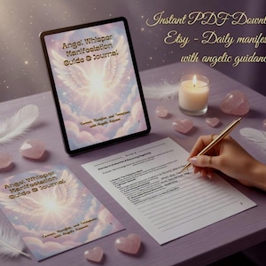 Angel Manifestation Journal Printable PDF Spiritual Guide Workbook, Daily Manifesting Planner Digital Prayer Diary, Soul Gift Worksheets A4