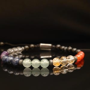 Chakra Armband handgemachte Energie Balance Schutz mit Obsidian & natürliche Edelsteine Verstellbar Schnur Schmuck