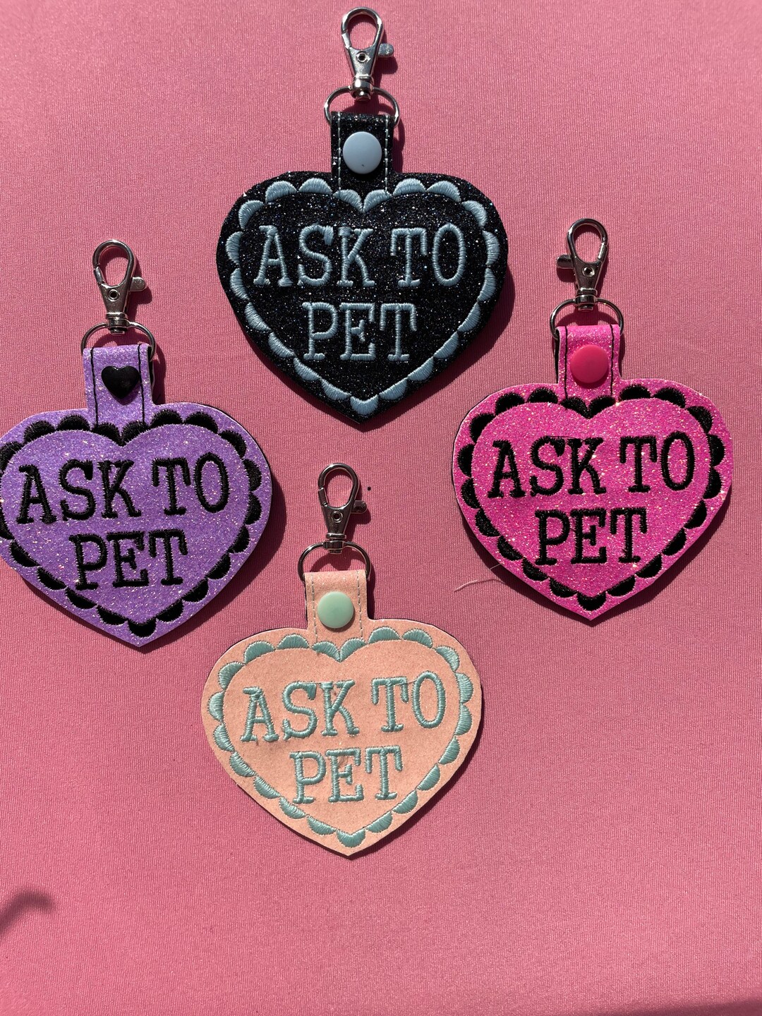 Custom Glitter Dog Harness Tags Etsy