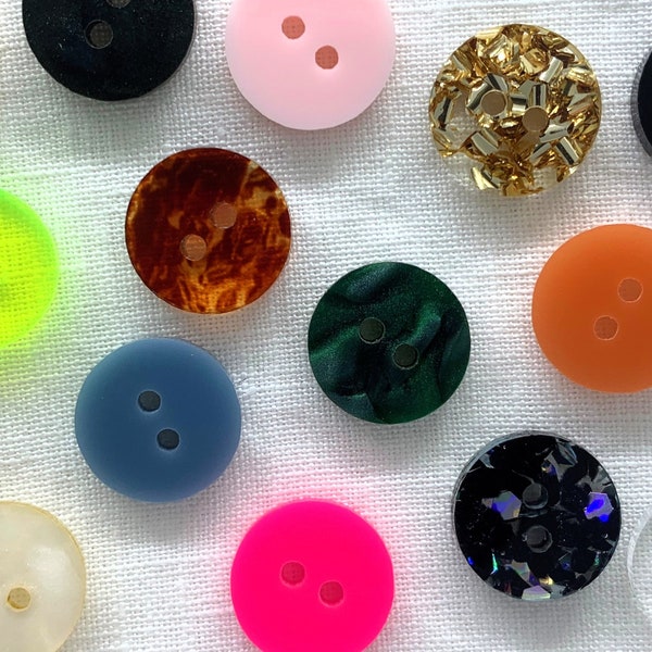 Round buttons, 15mm (set of 6)